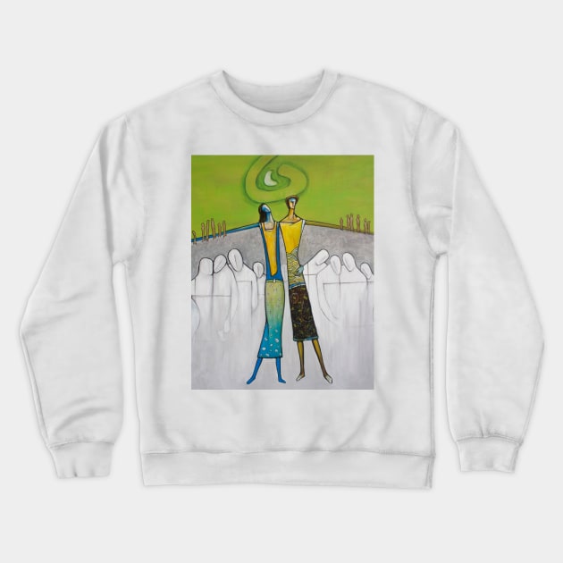 Happy Couple Crewneck Sweatshirt by carolenewmanarts